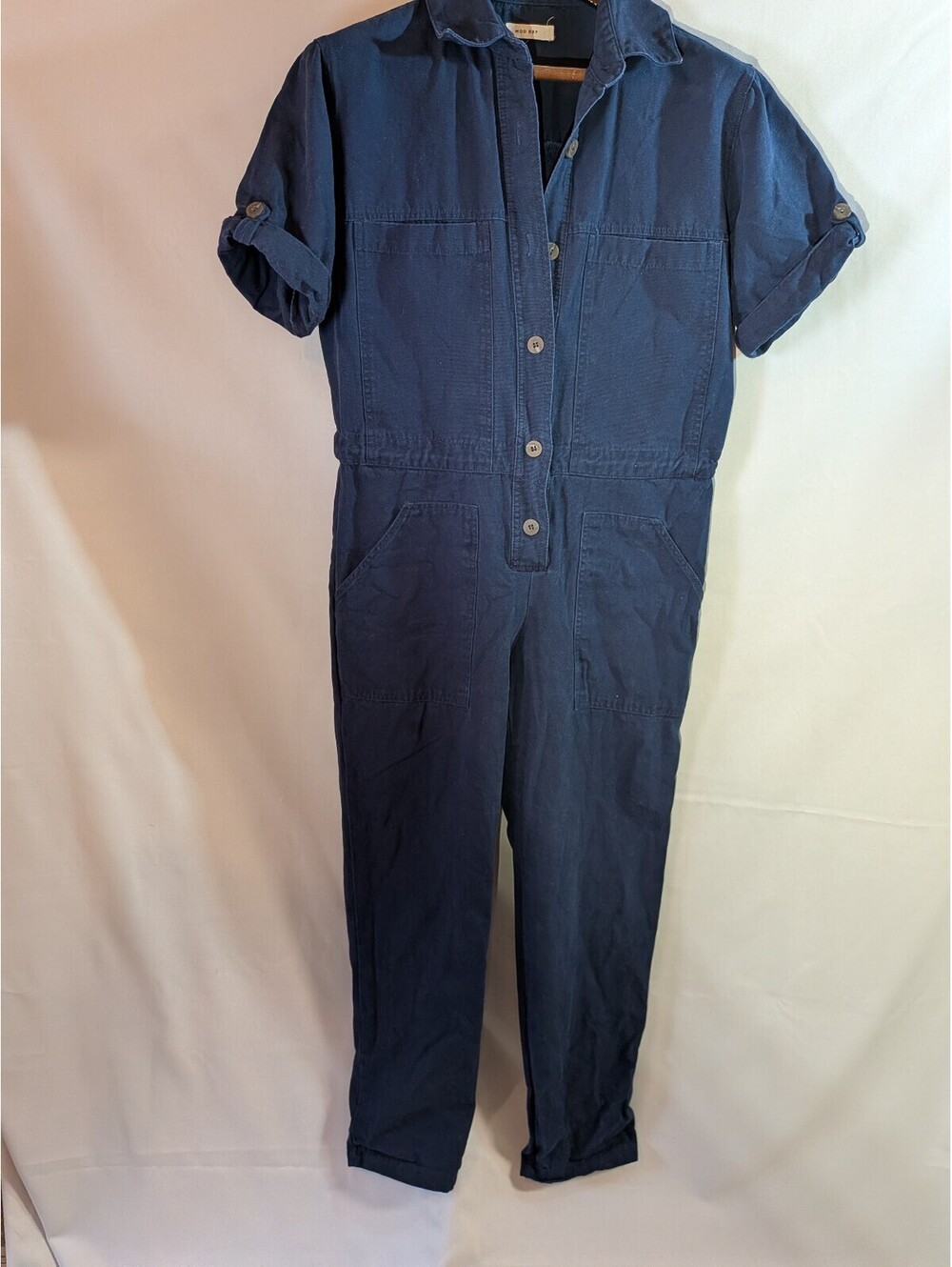 Mod Ref Navy Blue Short Sleeve Utility Jumpsuit | Anthro